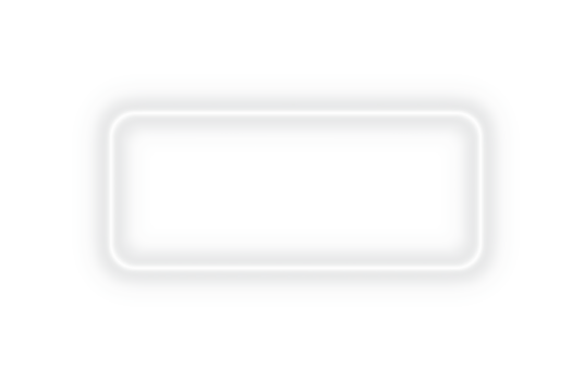 Bright white neon glowing rounded rectangle frame light border design with empty center space and transparent background for banner template poster overlay or digital decoration png