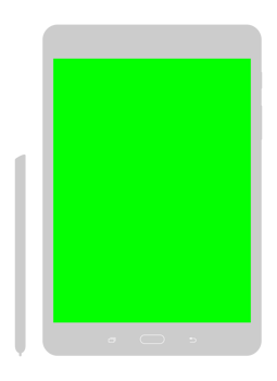 Tablet Computer Silhouette With Green Screen, can use for Pictogram, Image, Apps, Framework, Mock Up, Simulation, Background, or Graphic Design Element. png