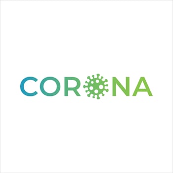 corona virus logo design letter mark corona vector