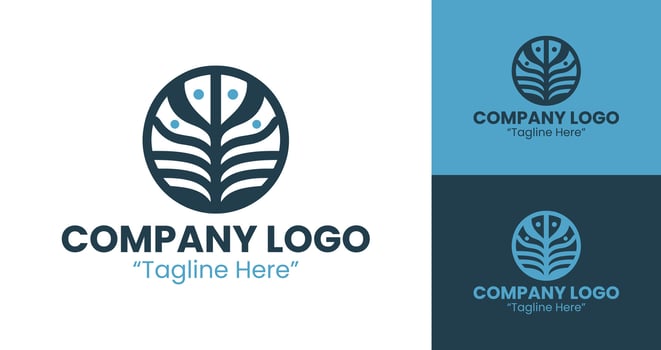 Minimalist Abstract Logo Design with a Circular Motif for Branding in Blue Color vector