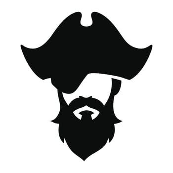 Cocked Hat Pirate Silhouette Illustration vector