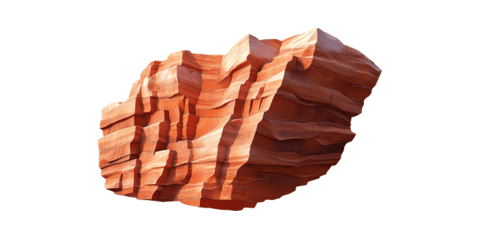 Red Sandstone Rock Formation. Geological Structure And Natural Erosion Isolated On Transparent Background png