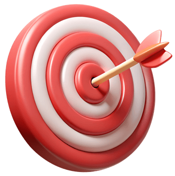 3D Target with Arrow in Red and White Design for Business Goals and Success png