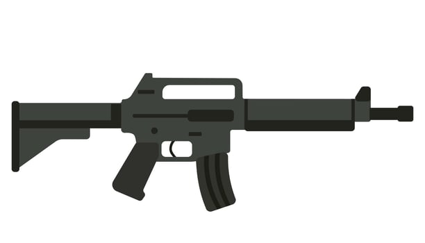 Modern assault rifle illustration featuring sleek design and detailed structure vector