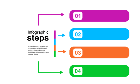 Infographic steps with arrows and arrows png