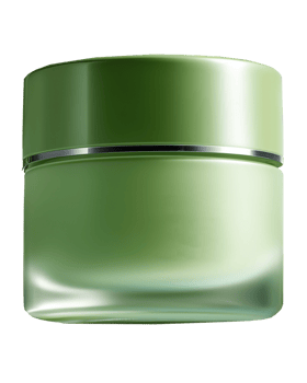 Cosmetic green cream container. Cut out png