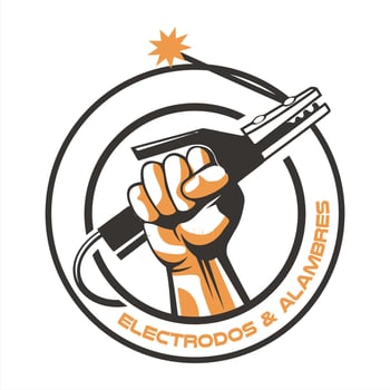 Welding Electrode Hand Logo Design for Welding and Fabrication Services vector