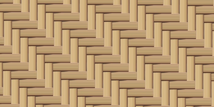 Seamless woven bamboo texture with a traditional basket weave pattern, ideal for backgrounds, packaging, and natural design themes. vector