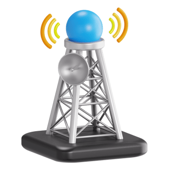 3D Telecommunication Tower with Signal png