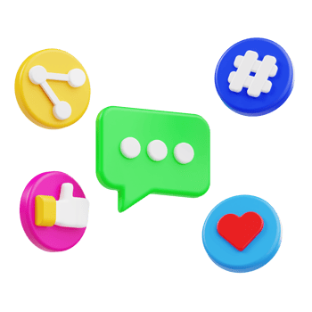 3D Social Media Engagement Icons Set png