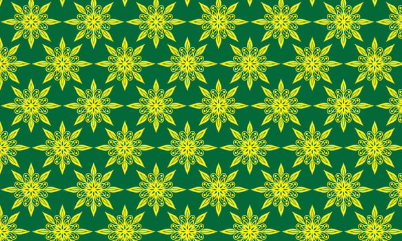 Floral pattern in yellow and green vector