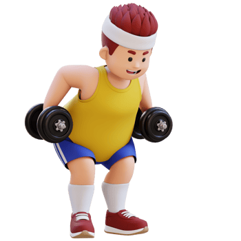 3D Plus Size Overweight big man Bent Over Row png