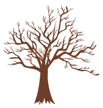 Spooky Halloween trees with autumn leaves, decorations. Perfect for Halloween-themed designs and seasonal illustrations. png
