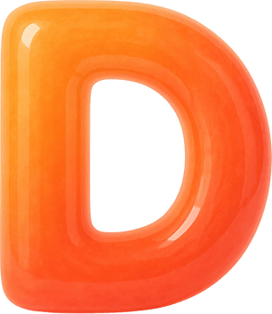 The letter d is made of orange and red png