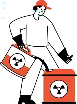 A hand drawn style illustration showing chemical handler vector