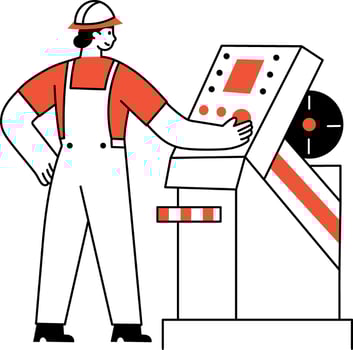 A drawing style illustration showing plan operator vector