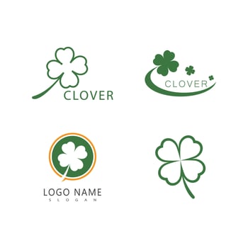 Set Clover logo simple symbol and design vector