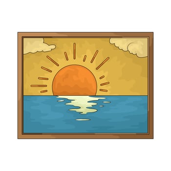 Picture with sun and sea vector