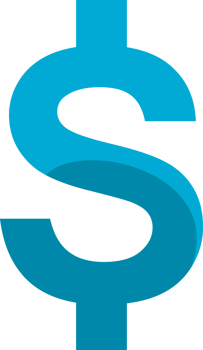 Blue dollar sign png