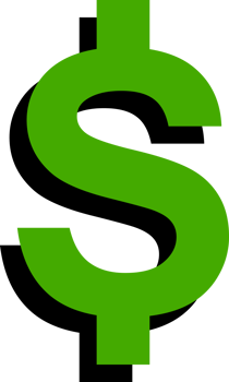 Green dollar sign icon png