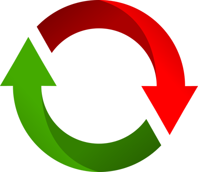 Green and red circle arrow png