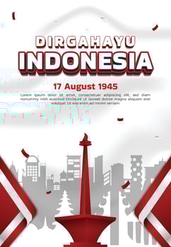 Independence Day of Indonesia Poster vector