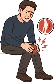 Man Suffering from Knee Pain Joint Injury Medical Illustration vector