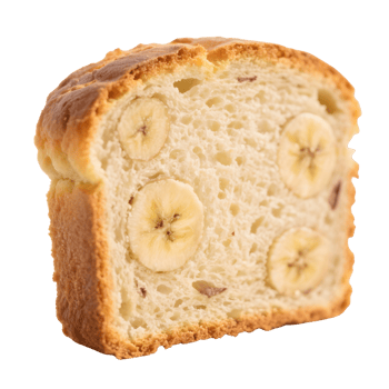 Slice of banana bread isolated on transparent background png