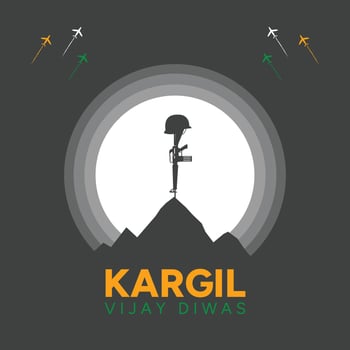 26 july Kargil Vijay Diwas in Black Background vector