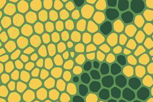 Seamless Iguana Inspired Green and Yellow Reptile Scale Pattern vector
