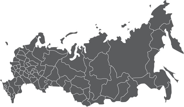 Russia Political Map Outline vector