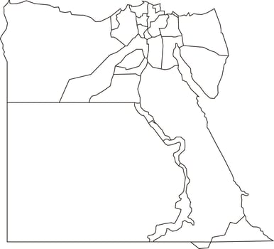 Egypt Map with Regions for Education and Print vector