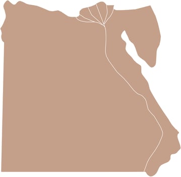 Egypt Political Map Outline vector