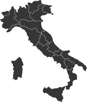 Italy Political Outline Map vector