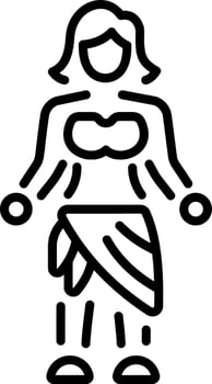 A linear style icon representing sarong vector
