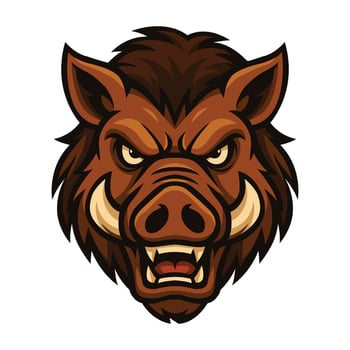 Fierce Wild Boar Mascot Logo illustration vector