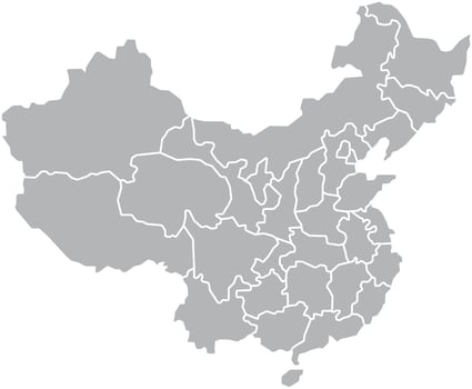 Printable Blank Map of China vector