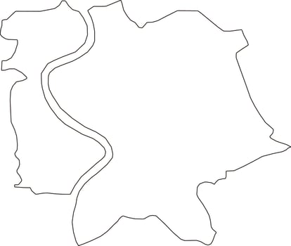 Printable Outline Map of Rome vector