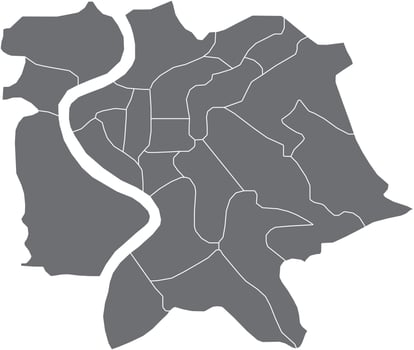 Map of Rome City with Districts and Streets vector