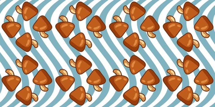 Seamless Mushroom Wave Pattern vector