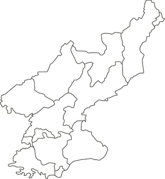 North Korea Political Outline Map vector
