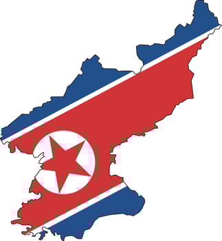 Map of North Korea with Provinces and Borders vector
