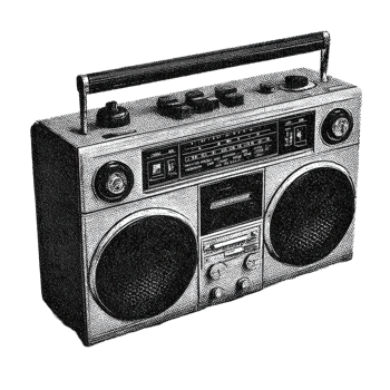 Vintage Boombox In Retro Engraving. Music Player Illustration Isolated On Transparent Background png