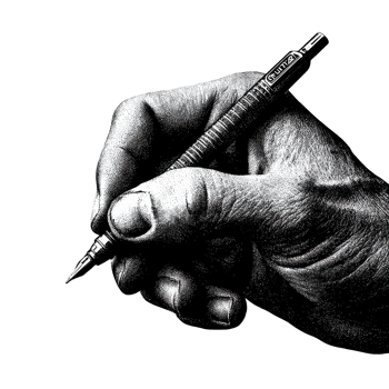 Hand Holding Mechanical Pencil In Vintage Engraving Illustration Isolated On Transparent Background png