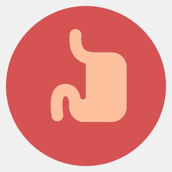 Icon stomach. Medical elements. Icon in color mate style. vector