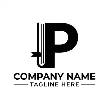 Letter P Book Logo Design for Modern Companies and Publication Industries vector