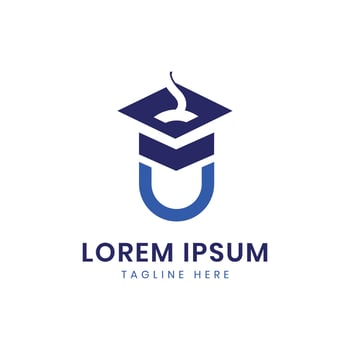 online education logo design graduation cap mouse creative concept e-learning business vector