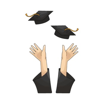 Graduation Cap Toss illustration vector