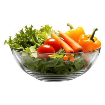 Fresh Salad with Carrots Tomatoes Bell Peppers in Bowl png
