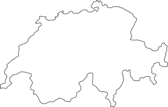 Printable Blank Map of Switzerland vector